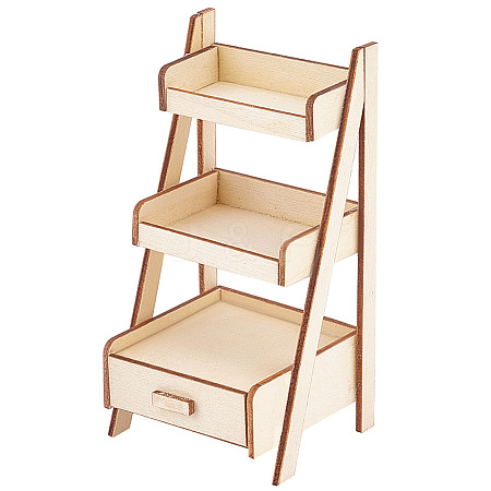 Mini Wood Storage Rack Furniture Model AJEW-WH0419-70-1