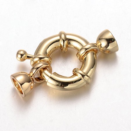 Brass Spring Ring Clasps LS-KK-O091-01G-NR-1