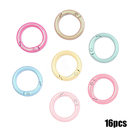 16Pcs Spray Painted Alloy Spring Gate Rings FIND-YW0010-86-1