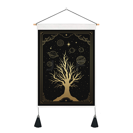 Bohemian Style Polyester Wall Hanging Tapestry TREE-PW0001-94B-1