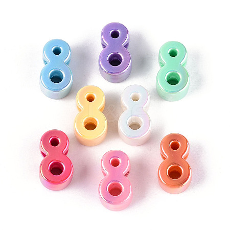 UV Plating Opaque Acrylic European Beads PACR-T017-10H-1