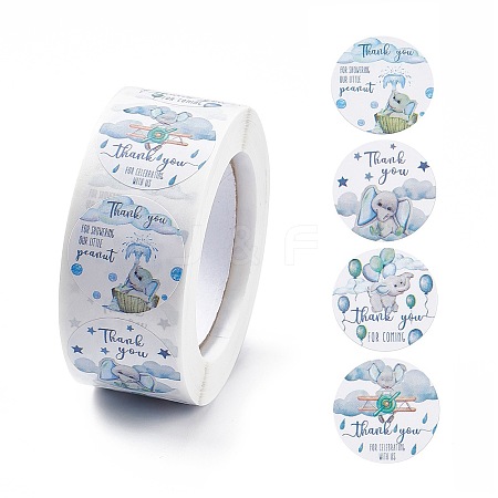 4 Patterns Paper Thank You Gift Sticker Rolls STIC-E001-19-1