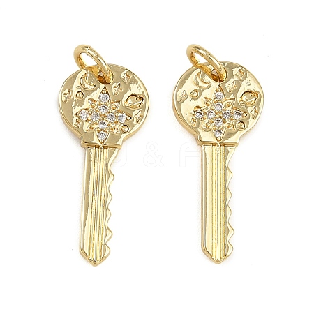 Brass Micro Pave Cubic Zirconia Pendants KK-C114-01G-1