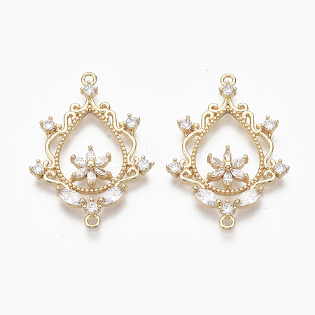 Brass Micro Pave Cubic Zirconia Links KK-R132-011-NF-1