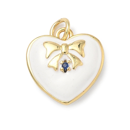 Brass Micro Pave Cubic Zirconia Charms KK-C156-20G-02-1