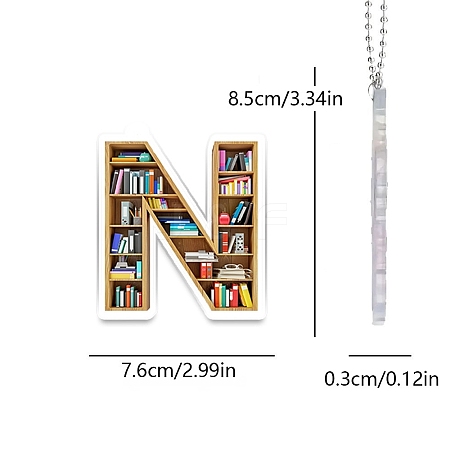 Acrylic Letter Shaped Book Shelf Pendant Decorations PW-WG0114B-14-1