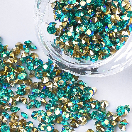 Eco-Friendly Pointed Back Resin Rhinestones CRES-R120-3mm-AB-03-1