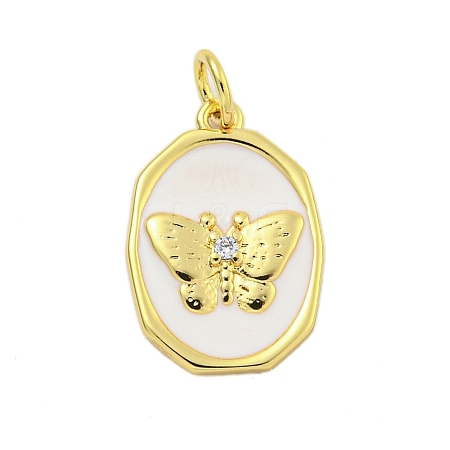 Rack Plating Brass Enamel Pendants KK-U021-17A-G-1