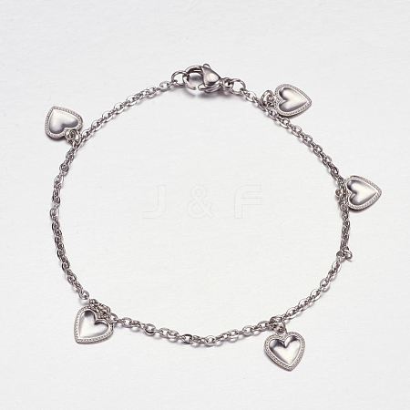 316 Surgical Stainless Steel Charm Bracelets BJEW-G549-01P-1