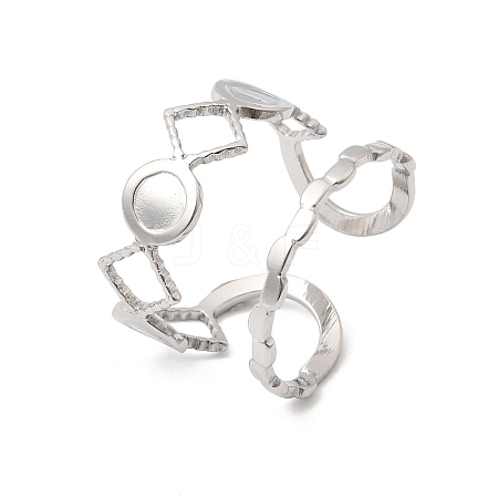 304 Stainless Steel Ring Components RJEW-P188-01C-P-1