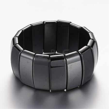 Magnetic Hematite Stretch Bracelets BJEW-D426-02-1