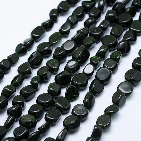 Synthetic Green Goldstone Beads Strands G-K203-37-1