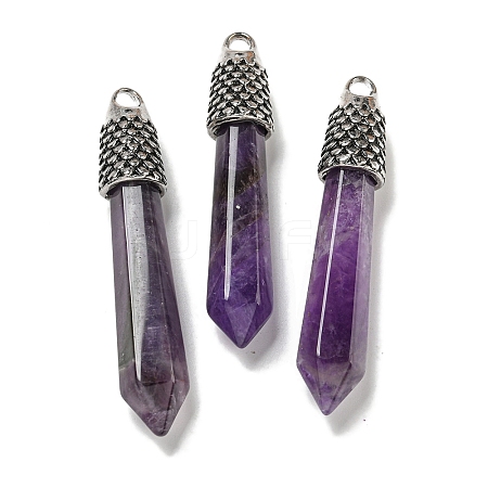 Natural Amethyst Pointed Big Pendants G-F766-02AS-06-1