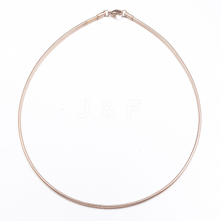 Casual Style 304 Stainless Steel Snake Chain Choker Necklaces LS-STAS-O037-05RG-1