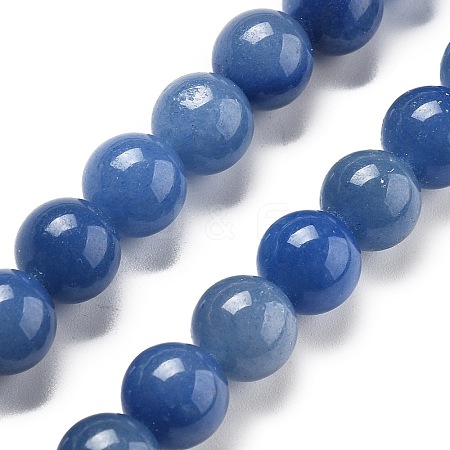Dyed & Heated Natural Blue Aventurine Round Beads Strands G-N0120-08-8mm-1