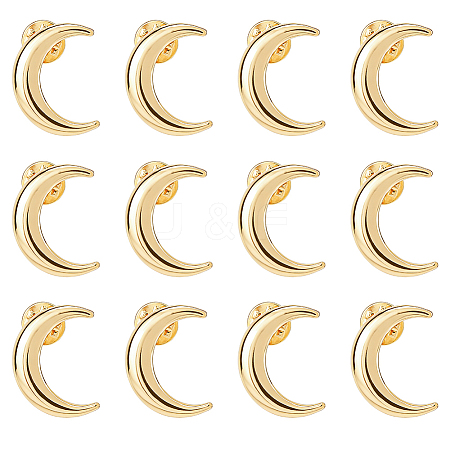 12Pcs Moon Alloy Lapel Pin Backs for Backpack Clothes JEWB-FH0002-79G-1
