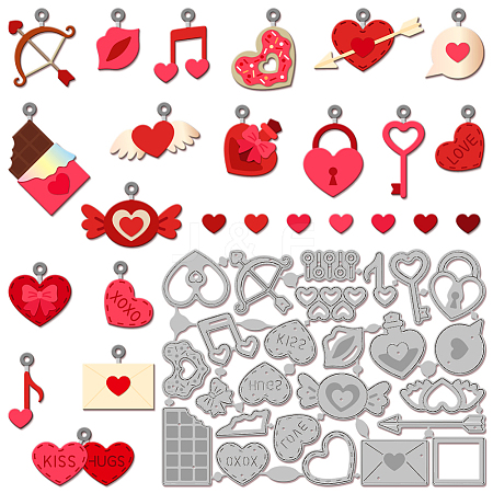 Valentine's Day Carbon Steel Cutting Dies Stencils DIY-WH0309-1548-1