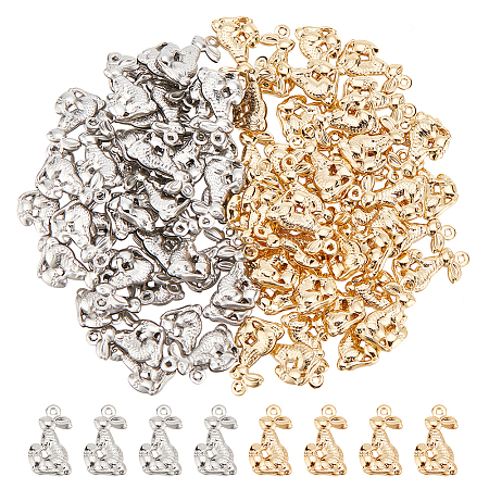 80Pcs 2 Colors Easter 304 Stainless Steel Pendants STAS-DC0012-49-1