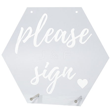 Custom Hexagon Acrylic Plate DIY-WH0240-95-1