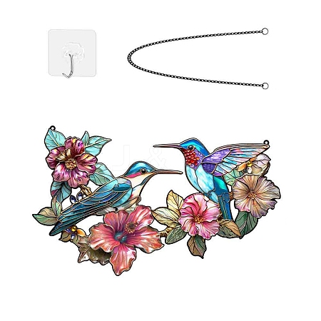 Hummingbird Flower Iron Wall Art Decor PW-WGCB625-02-1