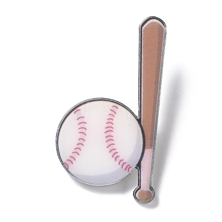 Baseball Acrylic Safety Brooch JEWB-D009-09P-1