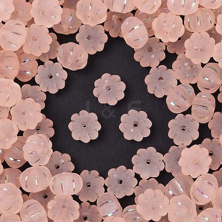 Frosted Transparent Acrylic Beads OACR-P029-03B-02-1