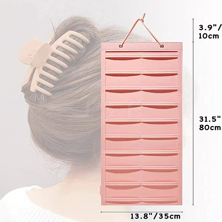 Wall-mounted Non-woven Fabric Claw Hair Clips Storage Bag PW-WG68544-08-1