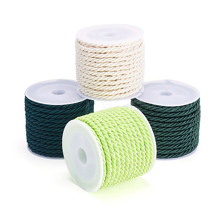 4 Rolls 4 Colors Round Polyester Cord OCOR-TA0003-88B-1