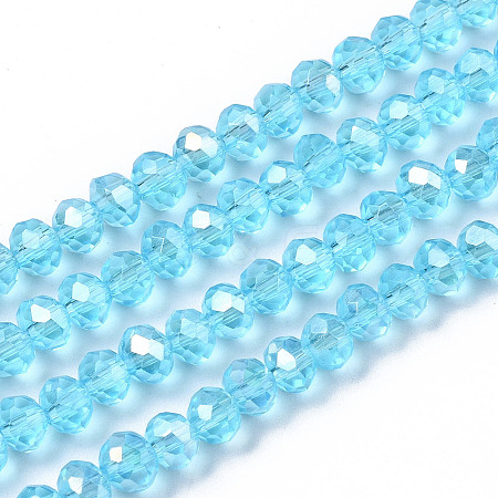 Electroplate Glass Beads Strands EGLA-A044-T4mm-B08-1