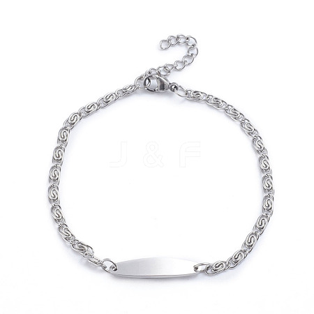 304 Stainless Steel Lumachina Chain Bracelets BJEW-L673-013-P-1