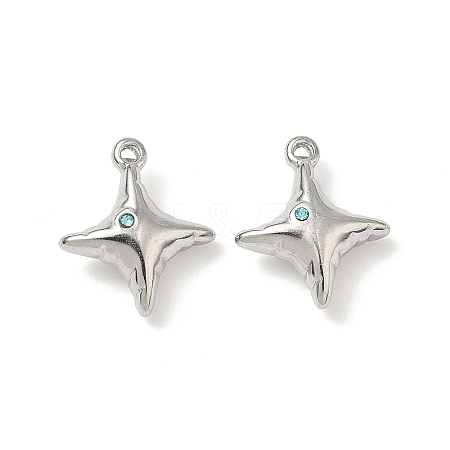 304 Stainless Steel Rhinestone Pendants X-STAS-L308-04C-P-1