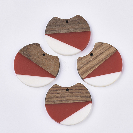 Two Tone Resin & Walnut Wood Pendants RESI-Q210-011A-B03-1