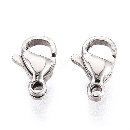 304 Stainless Steel Lobster Claw Clasps STAS-T065-9mm-34P-1