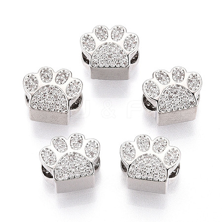 Brass Micro Pave Cubic Zirconia European Beads ZIRC-T002-101-1