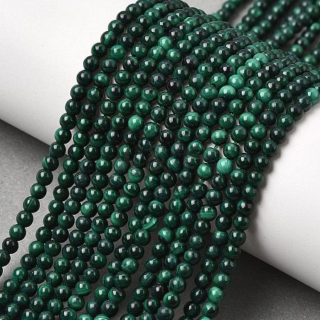 Natural Malachite Beads Strands G-F571-27AB1-3mm-01-1