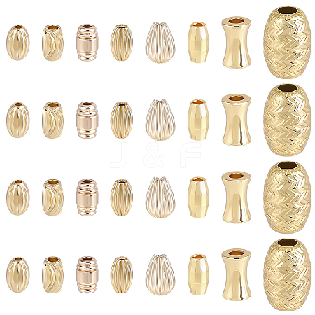 80Pcs 8 Styles Brass Beads KK-BBC0022-35-1