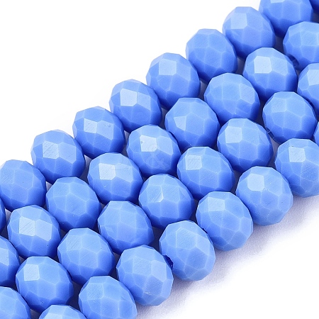 Opaque Solid Color Imitation Jade Glass Beads Strands EGLA-A044-P8mm-D17-1