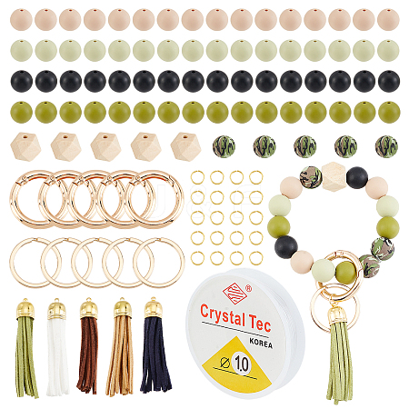 DIY Beaded Keychain Wristlet Making Kit DIY-CA0004-42-1