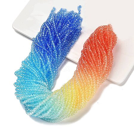Transparent Painted Glass Beads Strands LS-DGLA-A034-T3mm-A13-1
