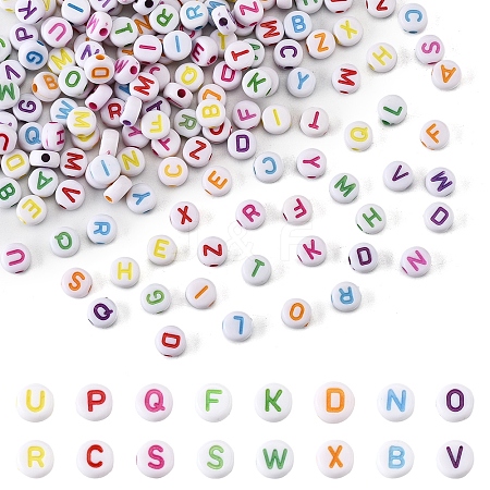 111G Craft Acrylic Horizontal Hole Letter Beads SACR-FS0001-35-1