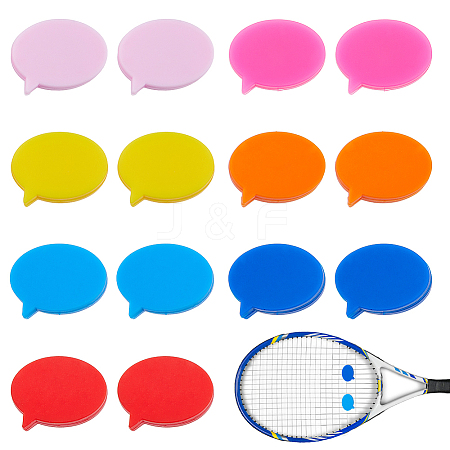 SUPERFINDINGS 14Pcs 7 Colors Speech Bubble Silicone Tennis Racquet Dampener AJEW-FH0004-58-1