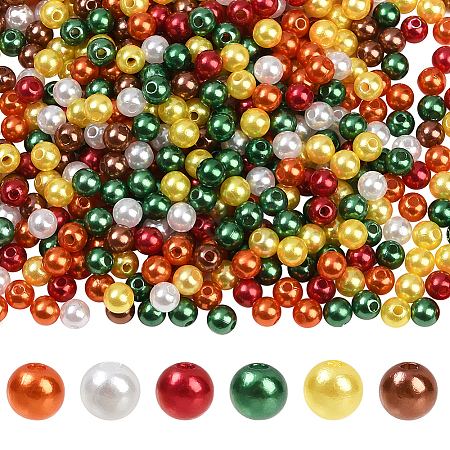 6 Colors Imitation Pearl Acrylic Beads OACR-SP0001-76A-1