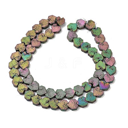 Electroplated Natural Lava Rock Beads Strands G-K388-04B-01-1