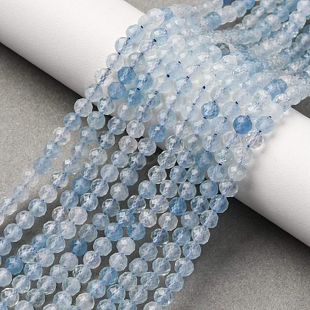 Natural Aquamarine Beads Strands G-A276-C09-4mm-01-1