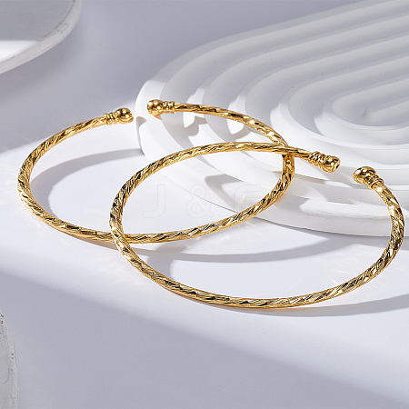 2Pcs Alloy Open Cuff Bangles BJEW-LP0001-11-1