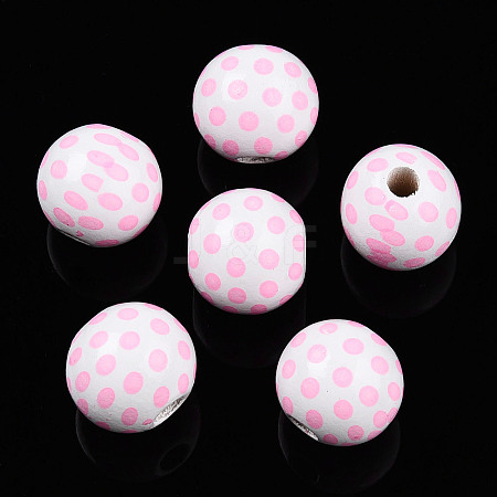 Easter Theme Printed Wood Beads WOOD-T032-22I-1