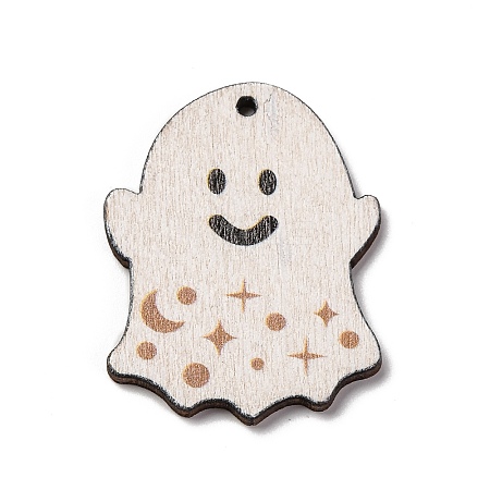 Single Face Printed Wood Pendants WOOD-B009-01C-1