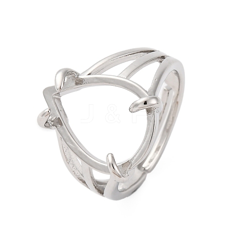 Brass Open Cuff Ring Components KK-U074-10P-1