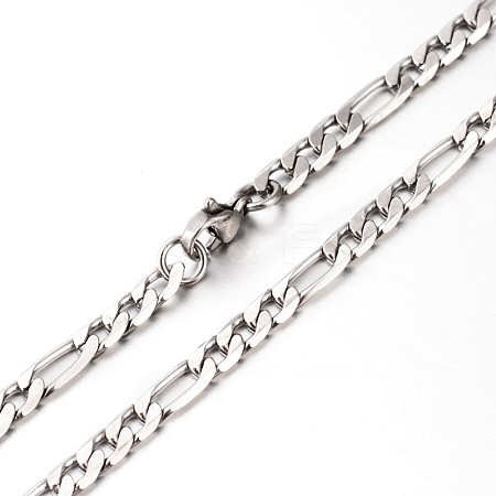 Tarnish Resistant 304 Stainless Steel Figaro Chains Necklaces NJEW-O051-01-1