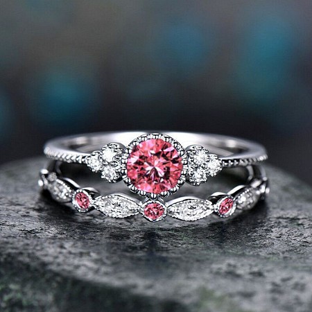 Alloy Micro Pave Cubic Zirconia Finger Rings for Women FS-WG2E042-03-1